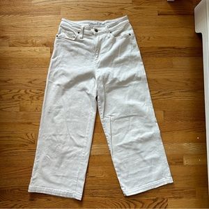 White wide leg ankle cut off pants from Target